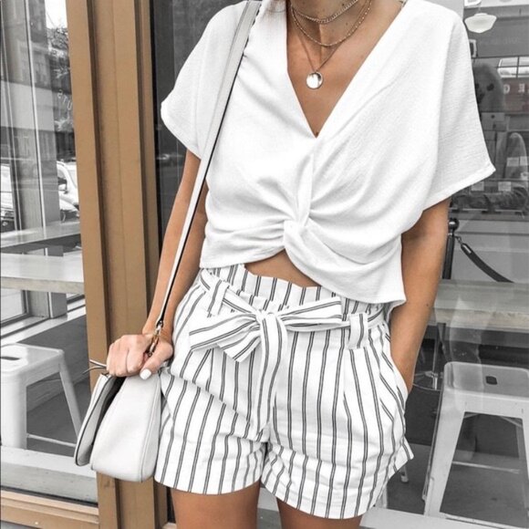 Zara trf Collection Paperbag Shorts - Picture 2 of 4